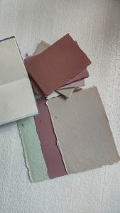 Carnet de notes artisanal en papier fait main, relié en spirale, couverture en tissu, bord festonné, format de poche, embossé, minimaliste, pour notes, cadeaux - Product Image 5