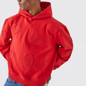 Peso pesado personalizado 500 Gsm invierno desgastado sudaderas con capucha hombres en blanco de gran tamaño ropa de calle pulóver venta al por mayor sudaderas con capucha para hombres - Product Image 1