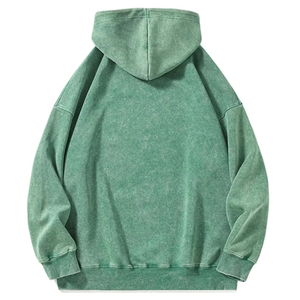 Sweat à capuche vintage personnalisé avec lavage à l'acide sur les épaules pull-over pour femmes avec poche sweats à capuche en coton Streetwear en polaire uni - Product Image 5