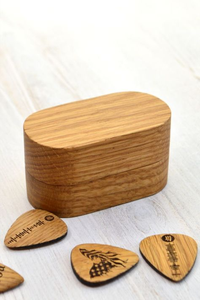 High Quality Wooden Guitar Picks <b>Box</b> with Lid Smooth Finished Solid Wood Plectrum Holder for Guitar Accessories - Product Image 4