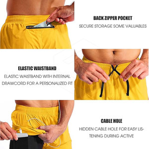Pantalones cortos atléticos de doble capa de alta calidad en blanco liso Uso de invierno pantalones cortos para hombres en pantalones cortos de bajo precio para adultos - Product Image 5