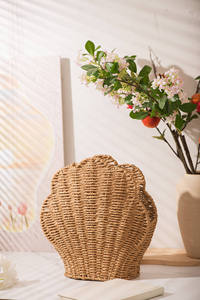 Panier en coquillages vintage tissé à la main, boîtes de rangement et organisateurs en corde de papier naturelle - Product Image 6