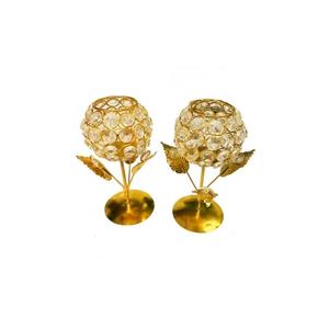 Bougeoir en métal Offre Spéciale avec design de feuille pour hôtel à prix raisonnable bougeoir à feuille d'or pour la décoration de la maison - Product Image 1