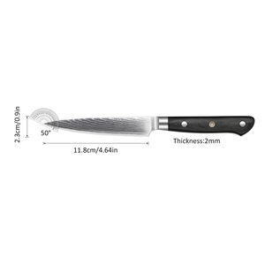 Cuchillo de Cocina Profesional de 5 Pulgadas, 67 Capas de Acero Damasco AUS-10, Cuchillo para Pelar y Cortar Frutas con Mango Azul G10 - Product Image 2