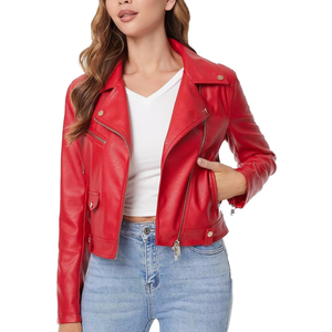 Blouson en cuir classique pour femme, design intemporel, matière durable, idéal pour les tenues décontractées et les activités de plein air - Product Image 4