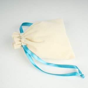 Velvet Rose <b>Drawstring</b> <b>Pouch</b> Turquoise Ribbon 4 5 (10 13 Cm) Screen Printing Finish Embroidery Logo for Gemstones Necklaces - Product Image 6