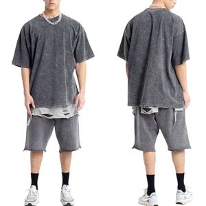 Verano media manga hombres conjunto algodón transpirable manga corta Camiseta pantalones cortos conjuntos dos piezas moda Casual verano Pantalones cortos conjunto - Product Image 1