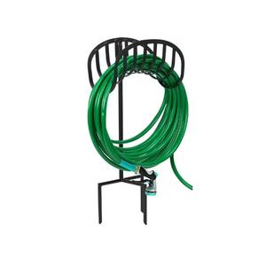 Nouvelle Arrivée Conception Noir Couleur Métal Tuyau Cintre Stand Plancher Décoratif Durable Tuyau De Jardin De Stockage Tuyau Enrouleur pour Usage Extérieur - Product Image 3