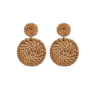 Pendientes de ratán natural de nuevo estilo para mujer, pendientes de joyería de moda de diseño variado, precio barato de mayoristas de Vietnam - Product Image 4