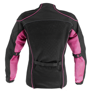 Vestes de moto de protection en maille d'été noire et rose pour femmes Protections CE veste textile de moto pour femmes - Product Image 2