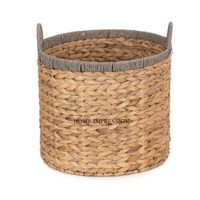 Panier de rangement en rotin brun clair de qualité supérieure panier en rotin tendance décoratif de forme ronde pour la maison et la cuisine pour la vente en gros