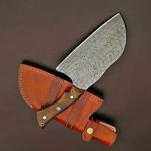 Chef professionnel couperet couteau de cuisine lame en acier damas de haute qualité à la main ambidextre Style industriel manche en bois chaud - Product Image 4