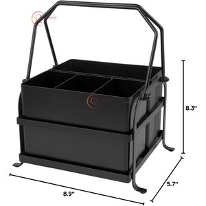 Fancy Black Galvanized Caddy Rack Classy Square Shape Handmade Kitchenware Storage Organizer High Quality Caddy For Home Decor - Product Image 5