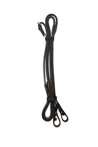 Brida de cuero genuino negro para caballo con frenteal y correa de nariz acolchados en rosa y riendas a juego, conjunto de brida de equitación inglesa ajustable. - Product Image 2