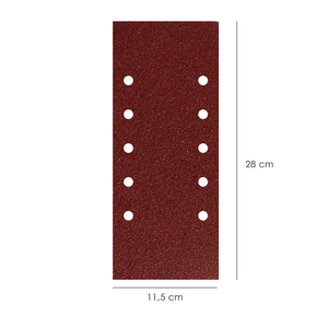 Disco Abrasivo di Ricambio con Velcro 115x280 mm. Con Fori Grana 180 (10 Pezzi) - Product Image 2