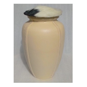 Urna Funeraria Moderna de Aluminio y Cuero Marrón Hecha a Mano para Cenizas de Adultos, Decoración de Mesa de Lujo para el Hogar - Product Image 4