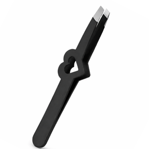 MANAN INSTRUMENTS Pinzas Profesionales de Acero Inoxidable con Punta Inclinada para Cejas, Diseño de Corazón para Depilación de Precisión, Clásicas - Product Image 1