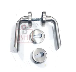 Manija de palanca en rosa con manijas de puerta de ojo de cerradura Manija de puerta de privacidad interna para baño Dormitorio Hogar y oficina (130x55mm) - Product Image 1