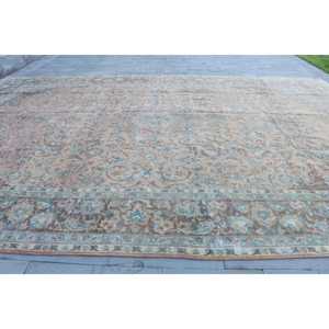 Turkish Oversize Rug 12.9x19.3 ft (392x588 cm), <b>Brown</b> Abstract Vintage Rug - Product Image 4