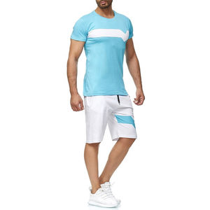 Camiseta y pantalones cortos de poliéster de secado rápido para hombre, conjunto de 2 piezas para entrenamiento, precio razonable, conjuntos cortos de verano para hombre - Product Image 2
