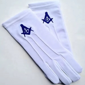 Vente en gros Gants en nylon de serveur personnalisés Gants maçonniques blancs en coton maçonniques personnalisés Gants maçonniques personnalisés - Product Image 5