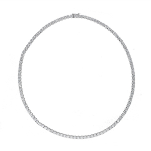 Lujoso collar de tenis para mujer de 18 pulgadas, oro de 14 quilates, 24.00ct, diamantes CVD cultivados en laboratorio, Diamante brillante certificado IGI chapado en rodio - Product Image 3