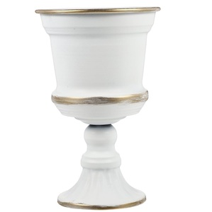 Urna de Lujo con Base de Hierro Plateado, Resistente al Óxido, Decorativa, con Diseño Acanalado, Centro de Mesa Floral, para Bodas, Eventos, Estilo Vintage, Trompeta - Product Image 6