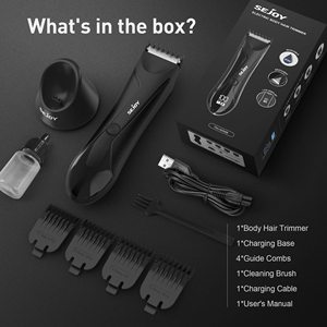 Tondeuse électrique rechargeable par USB pour hommes, pour les poils du corps et de l'aine, lame en céramique, rasoir pour poils pubiens avec lumière LED - Product Image 2