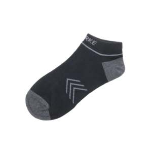 Custom Logo ERKE Men's Sporty Long Ankle <b>Socks</b> with Anti-Bacterial & Print Jacquard Design-<b>Black</b> - Product Image 1