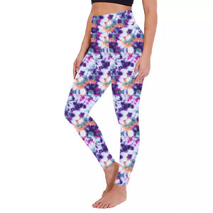 Custom Logo High Waist Seamless Yoga Pants for Women Tie Dye Scrunch Butt Leggings with Stretch Feature for Sport Gym <b>Exercise</b> - Product Image 2
