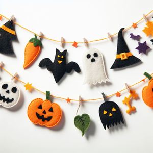 Espeluznante hecho a mano lana de Nueva Zelanda personalizable Halloween guirnalda-Festival fiesta decoración del hogar - Product Image 3