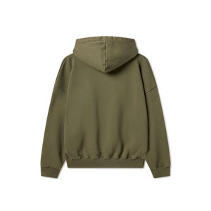 100% algodón orgánico Boxy Fit Hoodie 470GSM Oliva y antracita hombros caídos lisos-logotipo personalizado para el invierno - Product Image 5