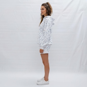 Phụ Nữ Mùa Đông Áo Quần Short Thiết Lập Lông Cừu Tùy Chỉnh Hai Mảnh Sweatsuit Đau Khổ Thêu Cắt Tracksuits Thăng hoa In - Product Image 6