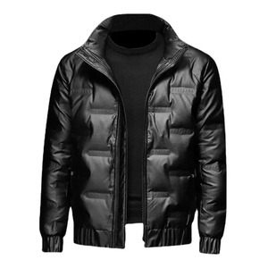 Chaqueta acolchada ligera para hombre, Abrigo acolchado cálido térmico de invierno con cuello levantado y cremallera, cortavientos impermeable de lona a prueba de viento - Product Image 1