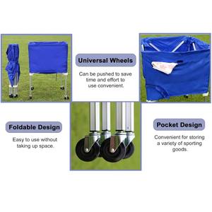 Vente chaude Logo Personnalisé Roue Pliante En Aluminium Balle Chariot pour Football Volley-Ball Sports Divertissement Cour Équipement - Product Image 3