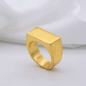 Top vente 18K plaqué or bijoux de doigt pour femmes Unique géométrique signet Texture bague ouverte en laiton massif mode féminine - Product Image 4