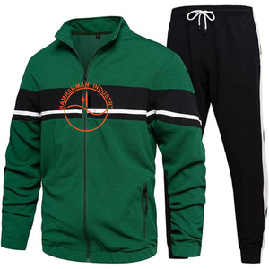 Ensemble de survêtement de football unisexe délavé à l'acide avec broderie personnalisée en coton à fermeture éclair complète automne hiver costumes grande taille pour hommes adultes - Product Image 1