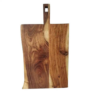 Tabla de cortar de madera natural Utensilios de cocina Tabla de cortar de verduras y frutas Tabla de cortar rectangular con mango - Product Image 1