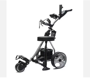 Carrito de Golf Eléctrico de Alta Calidad con Batería de Litio X3R de 20Ah, Control Remoto y Porta Palos, Color Plateado - Product Image 1