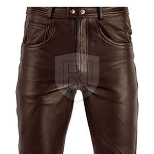 Pantalon en cuir pour hommes de haute qualité, léger, style décontracté, meilleure vente en gros, taille moyenne, quantité minimale de commande bas, dernière vente en gros - Product Image 4