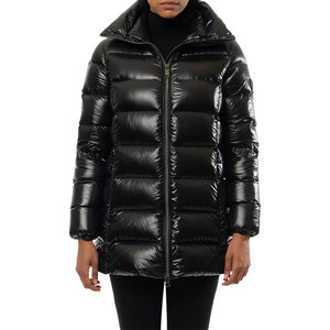 Premium Winter Black Shiny Padded Puffer Jacket Breathable And Windproof Women's Nylon <b>Ladies</b> Padding And Bubble puffer jacket - Product Image 4