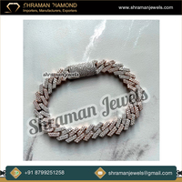 Venta caliente directa de fábrica 10mm Iced VVS Moissanite Diamond Two-Tone Plated 925 Silver Hip Hop Style Bling Bust Cuban Link Bracelet