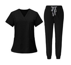 Alta calidad personalizado con cuello en V Hospital de las mujeres Scrubs Casual algodón enfermería sublimación uniformes para el personal de los hombres uniformes del personal - Product Image 1