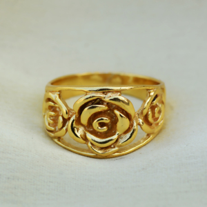 Rose Flower Rings 18k Gold Plated Brass Rings Floral Ethnic Nature Wholesale Rings For Women - Product Image 2