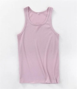 Chaleco de verano acanalado elástico de talla grande para hombre, Lisa camiseta sin mangas de punto transpirable de secado rápido con cuello en U, camiseta sin mangas 3XL - Product Image 4