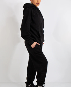 Conjunto de 2 Piezas de Ropa Deportiva Informal de Invierno de Primera Calidad Personalizada para Mujer, Color Sólido, Transpirable - Product Image 3