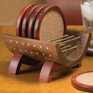 Venta caliente accesorios de cocina Posavasos de madera de alta calidad para bebidas Posavasos de madera de acacia natural Juego de 4 para la venta utensilios para hornear - Product Image 2