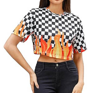 Suministro directo de fábrica Nuevo último diseño Cuello redondo Crop Top Transpirable Casual Corto Algodón de alta calidad Bambú - Product Image 1