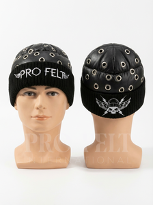 หมวกบีนนี่ถักลายริบหนาสำหรับฤดูหนาว ผลิตจากวัสดุอะคริลิกนุ่ม ให้ความอบอุ่นและสบายสำหรับกิจกรรมกลางแจ้ง หมวกบีนนี่ลายแจ็คการ์ด - Product Image 2