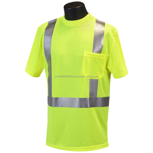 Camisetas de Trabajo Reflectantes de Alta Calidad con Cuello Redondo para Hombre, Fabricadas a Medida, Manga Corta, Ropa de Trabajo de Alta Visibilidad, Diseño Transpirable - Product Image 1